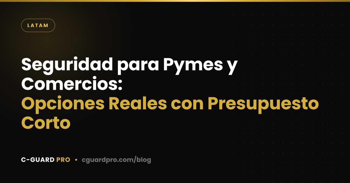 Seguridad para Pymes y Comercios: Opciones Reales con Presupuesto Corto