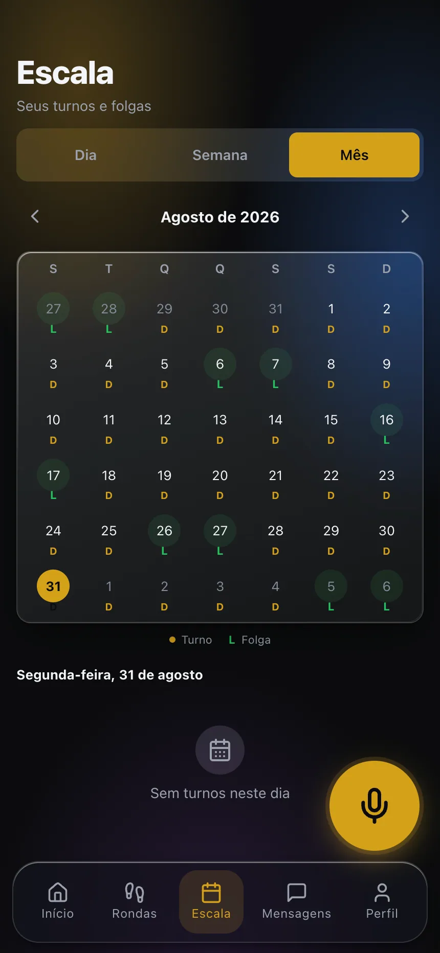A escala sempre à mão