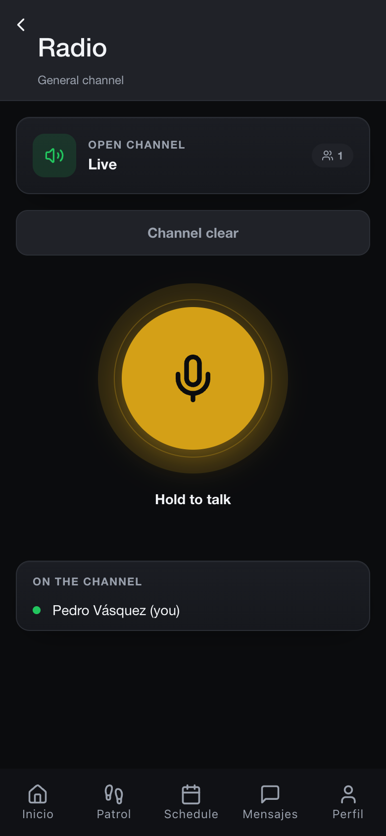 Built-in PTT radio