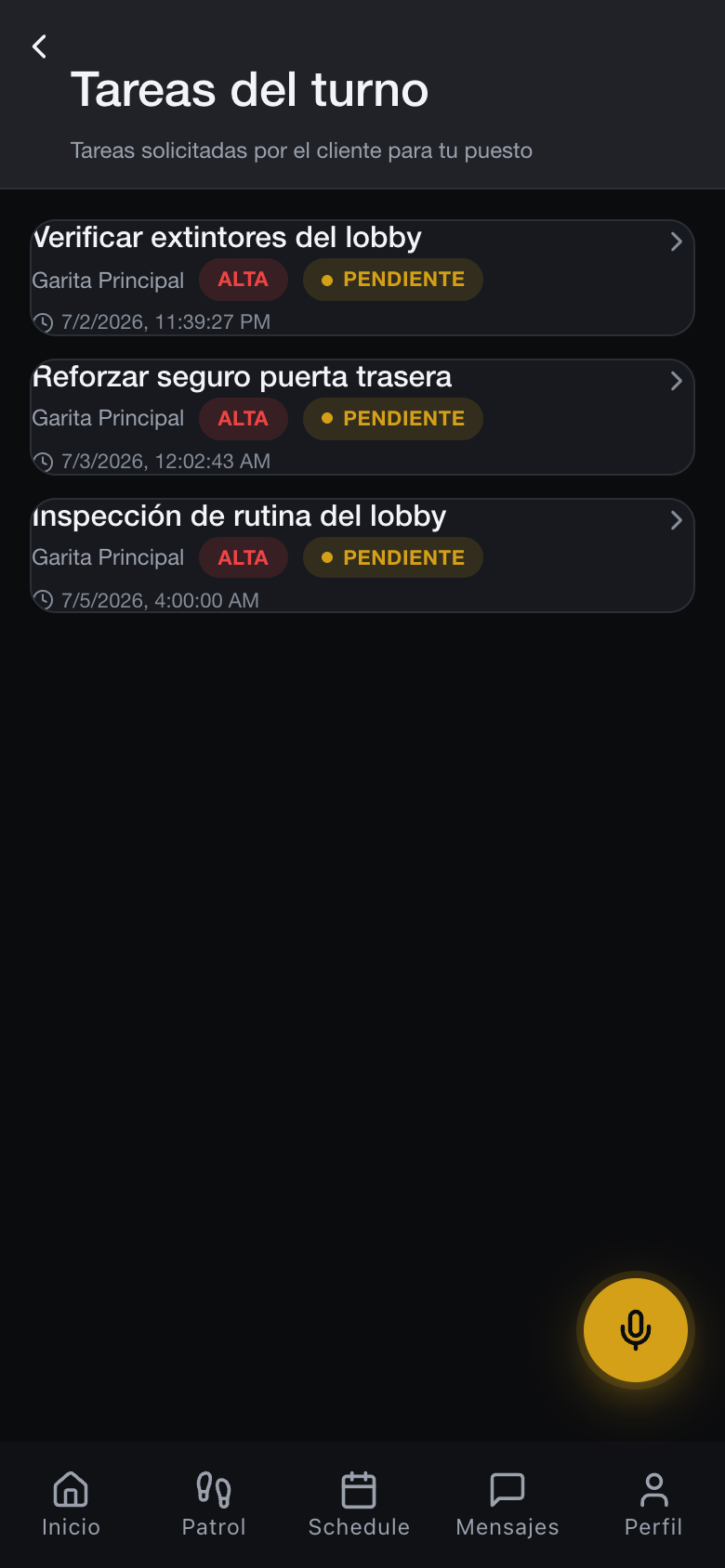 Client post orders, as tasks
