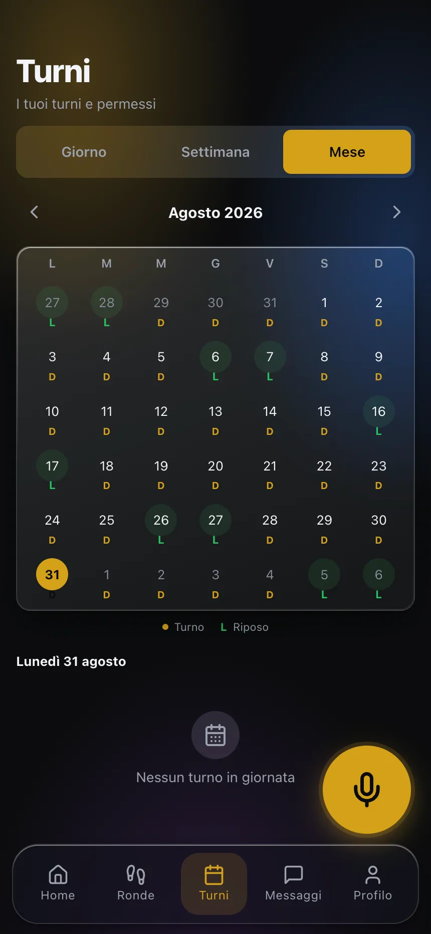 Turni sempre a portata di mano