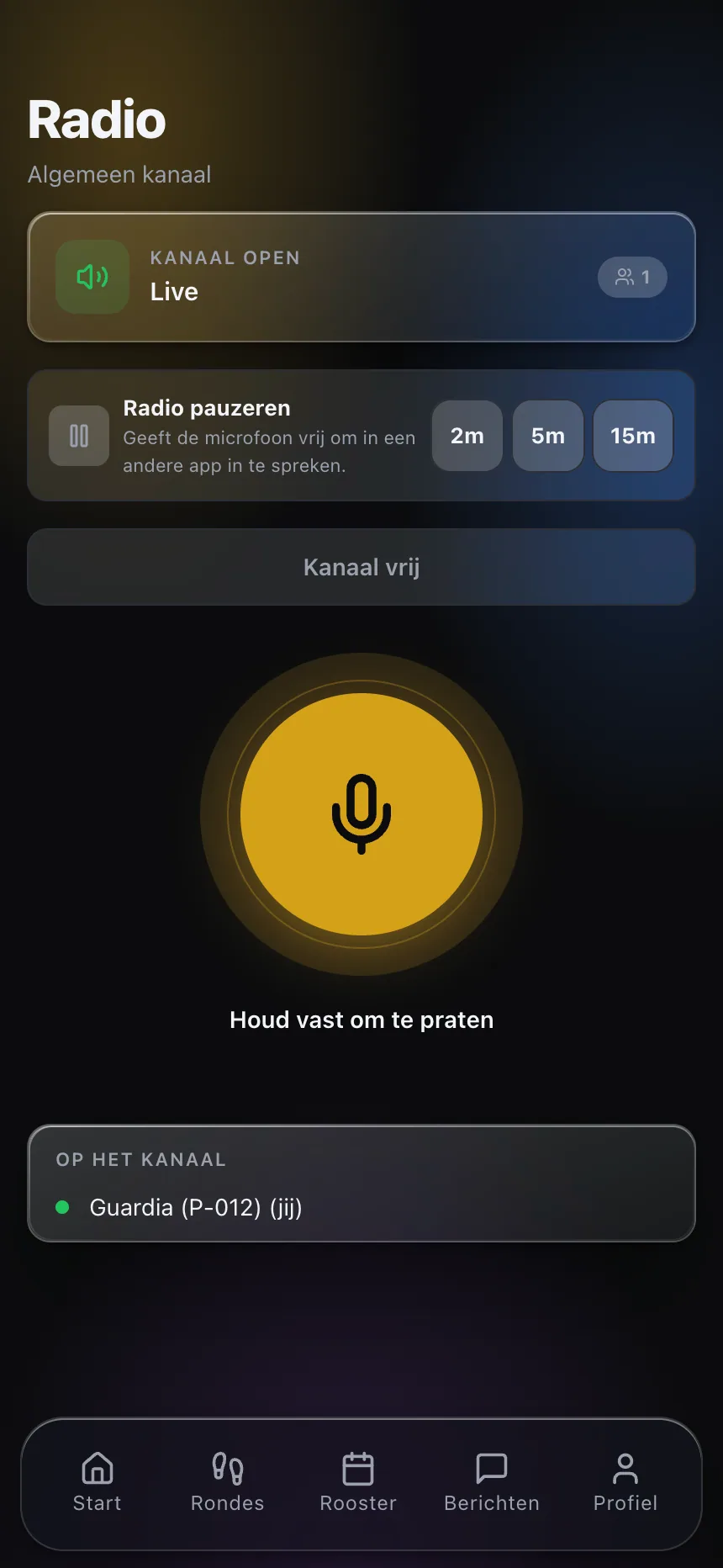 Ingebouwde PTT-radio