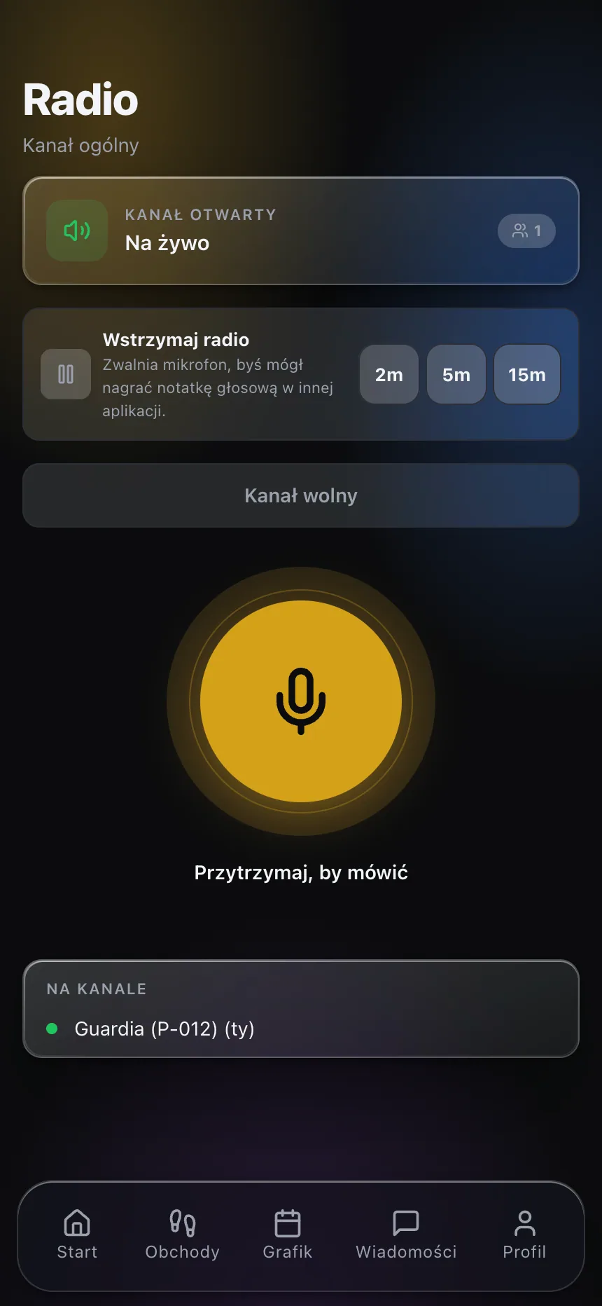 Wbudowane radio PTT